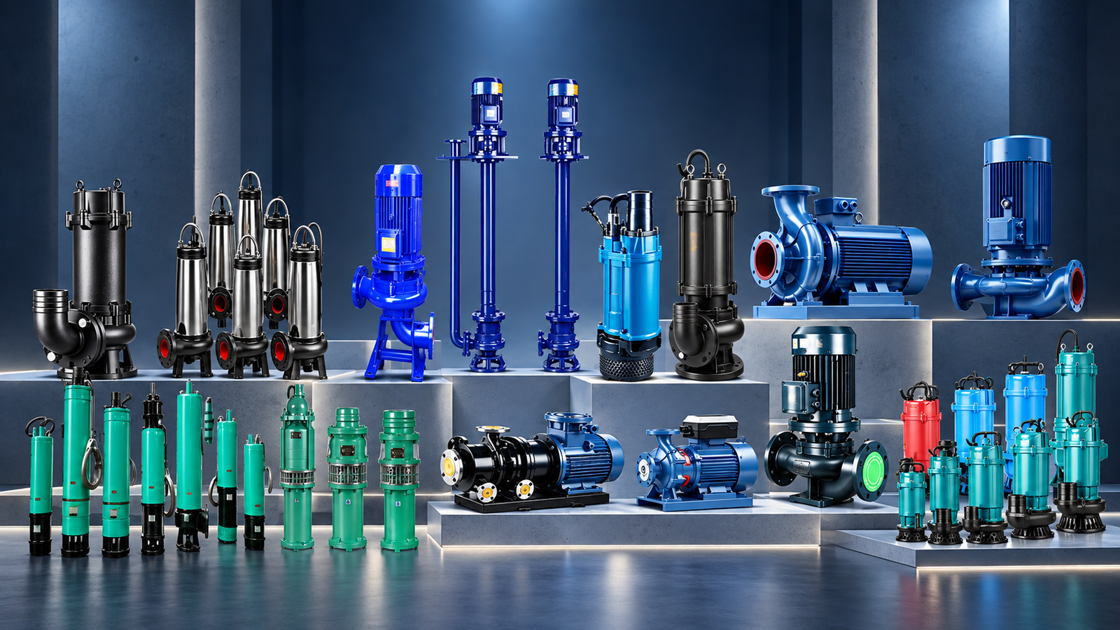 Sewage, cutting and industrial pump product range
